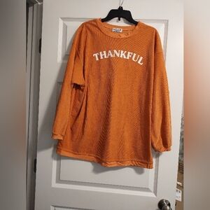 Orange 'Thankful' Long Sleeve Shirt